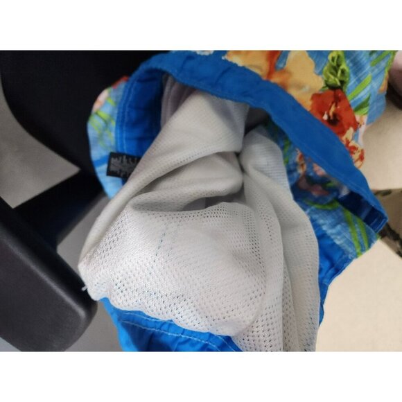 Mens OP Blue Hawaiian Floral Swim Trunks M (32-34) Polyester Lightweight - Picture 8 of 8